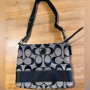 Coach Signature Logo black and grey handbag
